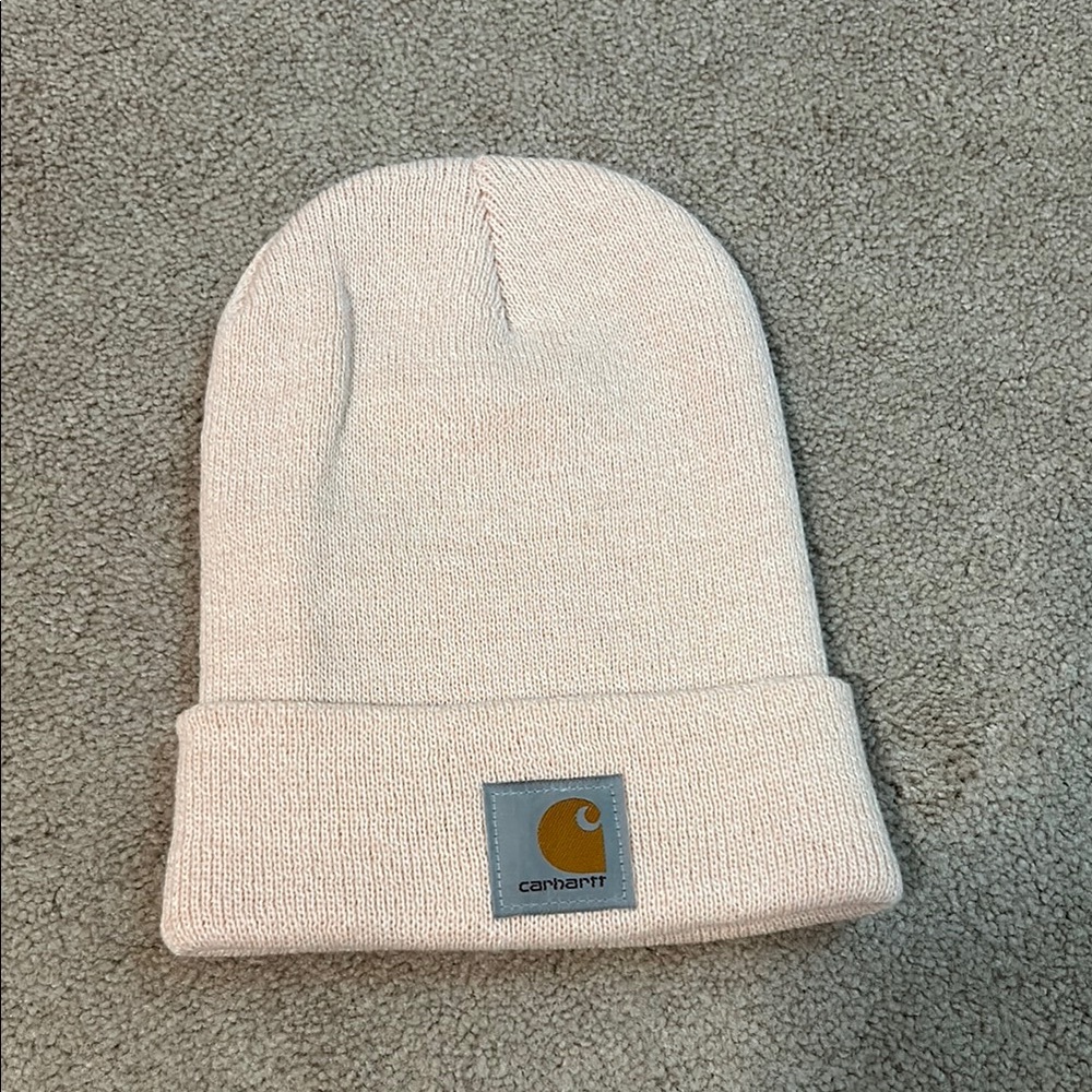 Light pink Carhartt beanie hat
